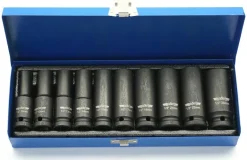 ADLER ZESTAW NASADEK DŁUGICH 1/2" 10szt. KUFER METALOWY