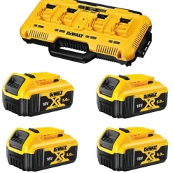 Ładowarka 4-portowa DCB104+ 4x akumulatory DCB184 5Ah DeWALT