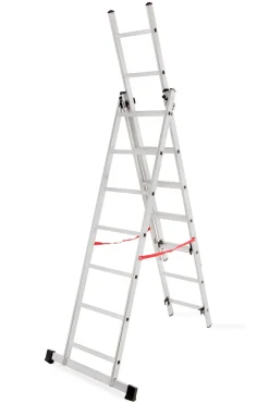 AWTOOLS DRABINA ALUMINIOWA BASIC 3x7 STOPNI 150KG