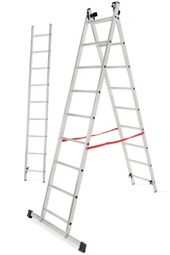 AWTOOLS DRABINA ALUMINIOWA BASIC 3x9 STOPNI 150KG