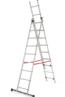 AWTOOLS DRABINA ALUMINIOWA BASIC 3x10 STOPNI 150KG