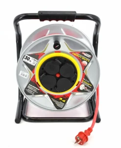 AWTOOLS PRZEDŁUŻACZ BĘBEN METALOWY CZERWONY HEAVY DUTY 30m 3x2,5 mm 16A / 3680W / IP44