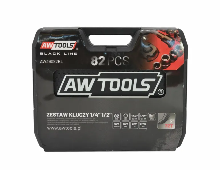 AWTOOLS ZESTAW KLUCZY 82el 1/2" / 1/4"