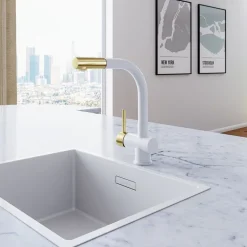 BATERIA KUCHENNA GLOBALO LOBIO WHITE/LIGHT GOLD RING 1.1