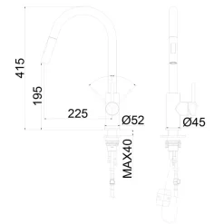 BATERIA KUCHENNA GLOBALO LORETIO ANTHRACITE 1.1