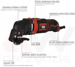 BLACK+DECKER NARZĘDZIE WIELOFUNKCYJNE 300W WALIZKA MT300KA