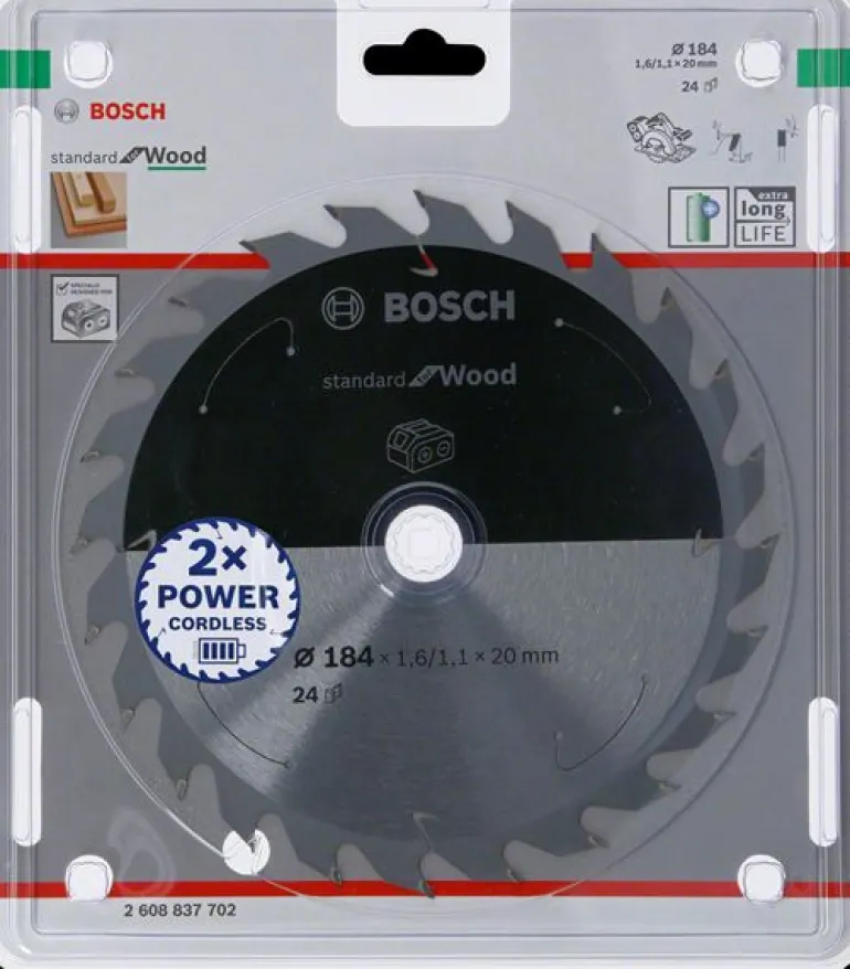 BOSCH PIŁA STANDARD WOOD ACCU 184x20x24z