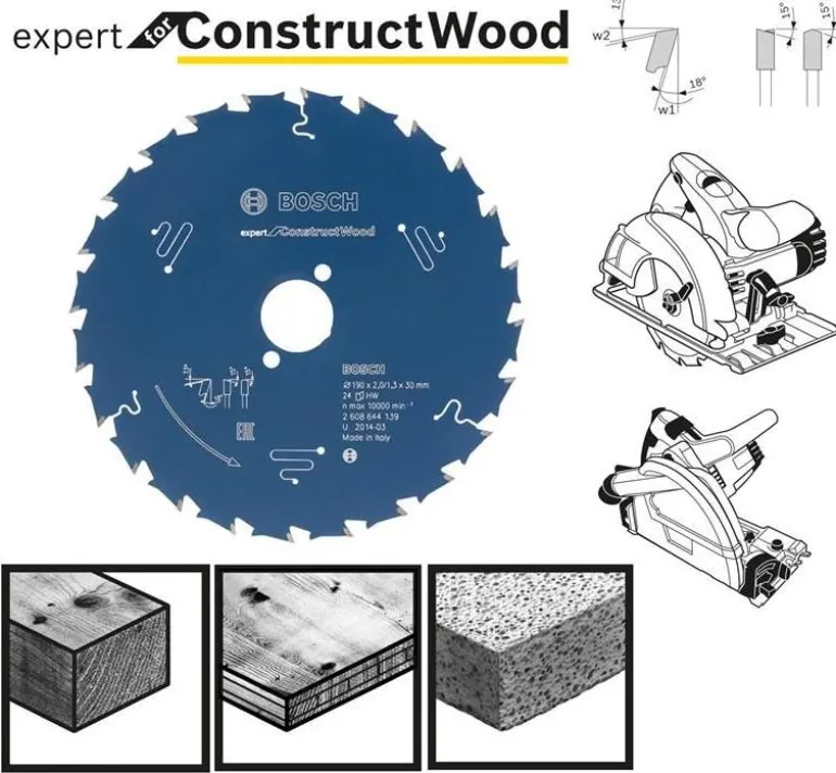 BOSCH PIŁA TARCZOWA CONSTRUCT WOOD EXPERT 165x20mm 24-ZĘBY