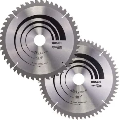 BOSCH PIŁA TARCZOWA DWUPAK OPTILINE WOOD 216x2,0/1,4x30x48z + MULTI MATERIAL 216x2,5/1,8x30x80z