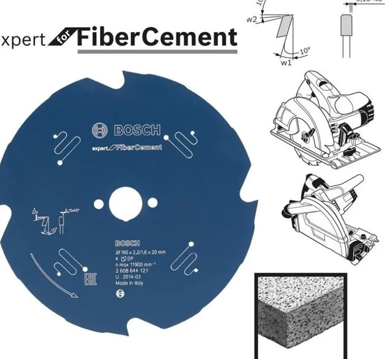 BOSCH PIŁA TARCZOWA FIBER CEMENT EXPERT 165x20mm 4-ZĘBY