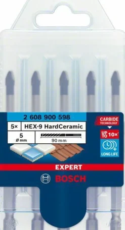 BOSCH WIERTŁO HEX-9 HARD CERAMIC ZESTAW 5szt. (5x5mm) EXPERT