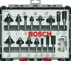 BOSCH ZESTAW FREZÓW 15szt. UCHWYT 1/4