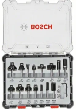 BOSCH ZESTAW FREZÓW 15szt. UCHWYT 8mm