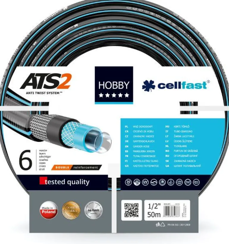 CELLFAST WĄŻ OGRODOWY HOBBY ATS2 ROZMIAR: 1/2" DŁUGOŚĆ: 50 m