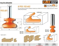 CMT FREZ KSZTAŁTOWY DO UCHWYTÓW DREWNIANYCH HM D=19,05 I=19,05 T=14,3 S=8 R=2,4-4,76