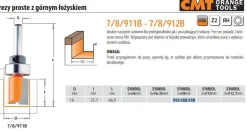 CMT FREZ PROSTY HM D=16 I=31,7 L=60 S=8 Z GÓRNYM ŁOŻYSKIEM
