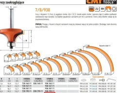 CMT FREZ ZAOKRĄGLAJĄCY Z ŁOŻYSKIEM HM R= 4,75 D=22,2 I=12,7 S=8