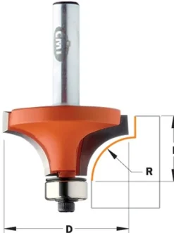 CMT FREZ ZAOKRĄGLAJĄCY Z ŁOŻYSKIEM HM R=22,2 D=57,1 I=28,4 S=12