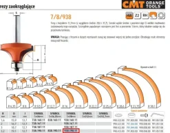 CMT FREZ ZAOKRĄGLAJĄCY Z ŁOŻYSKIEM HM R=3,2 D=19,1 I=12,7 S=8