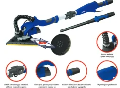 DEDRA SZLIFIERKA DO GIPSU / ŻYRAFA 710W Z NAPĘDEM BEZPOŚREDNIM + TRÓJKĄTNA STOPA