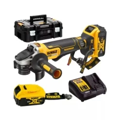 DEWALT SZLIFIERKA KĄT. 18V DCG406P2LRT 125mm BL WŁ. ŁOPATKOWY 2x5,0Ah TSTAK LANYARD READY