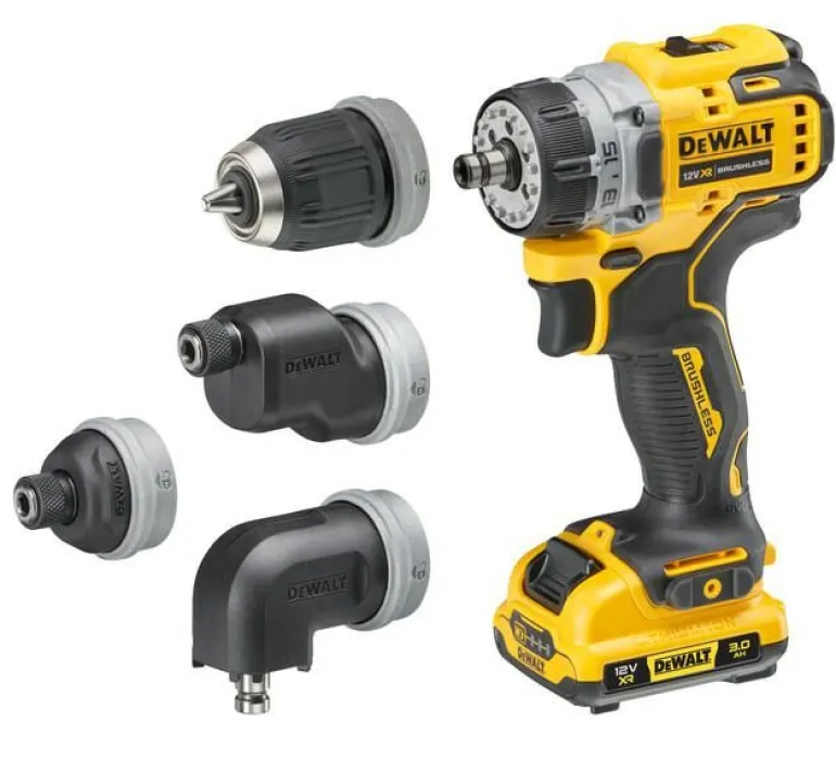 DEWALT WIERTARKO-WKRĘTARKA 12V 2x3,0Ah WYMIENNE GŁOWICE DCD703L2T
