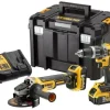 DEWALT Zestaw Wiertarko-wkrętarka DCD796 + szlifierka DCG405 + 2x 5.0Ah, DCK2080P2T