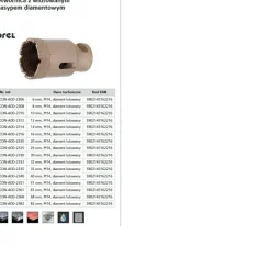 DREL KORONA M14 Z NASYPEM DIAMENTOWYM LUTOWANYM 68mm