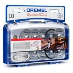 DREMEL ZESTAW DO CIĘCIA SPEED CLIC SC690 TARCZE MET. 10szt + TRZPIEŃ