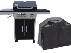 GRILL GAZOWY 3+1 PALNIKI RUSZT ŻELIWNY