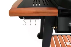 GRILL GAZOWY DEKRAFT 3 PALNIKI 2 x RUSZT ŻELIWNY - PŁYTA ŻELIWNA - DREWNO PREMIUM