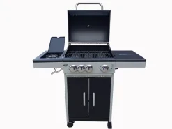 GRILL GAZOWY "NEBRASKA" DEKRAFT 3+1 PALNIKI RUSZT ŻELIWNY + POKROWIEC + REDUKTOR WĄŻ