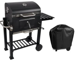 GRILL OGRODOWY ANGULAR RUSZT ŻELIWNY + POKROWIEC