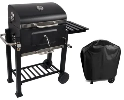 GRILL WĘGLOWY ANGULAR RUSZT ŻELIWNY + POKROWIEC