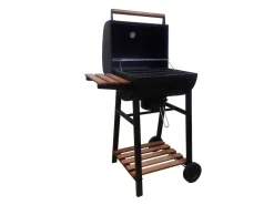 GRILL WĘGLOWY DEKRAFT BECZKA Z RUSZTEM ŻELIWNYM, DREWNO,KOMIN