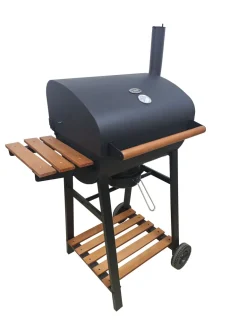 GRILL WĘGLOWY DEKRAFT BECZKA Z RUSZTEM ŻELIWNYM, DREWNO,KOMIN