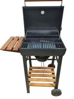 GRILL WĘGLOWY DEKRAFT BECZKA Z RUSZTEM ŻELIWNYM, DREWNO,KOMIN