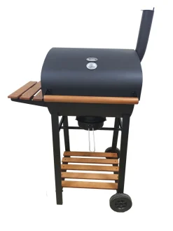 GRILL WĘGLOWY DEKRAFT BECZKA Z RUSZTEM ŻELIWNYM, DREWNO,KOMIN