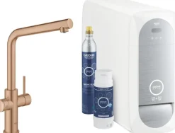 GROHE BLUE HOME ZESTAW START. Z BATERIĄ FILTRUJĄCĄ WODĘ I JEDNOSTK.CHŁODZĄCĄ - BRUSHED WARM SUNSET.  31454DL1