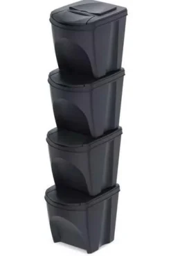 KEDEN KOSZ NA ŚMIECI SET4 - ANTRACYT ECO WOOD