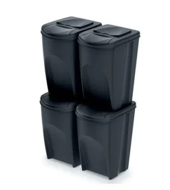 KEDEN KOSZ NA ŚMIECI SORTIBOX 35L SET 4 - CZARNY RECYKLING