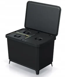 KEDEN KOSZ NA ŚMIECI SYSTEMA 23L + 2x10L - CZARNY RECYKLING
