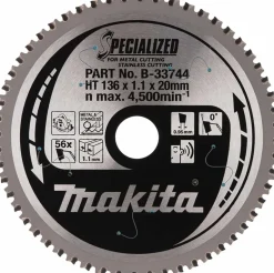 MAKITA PIŁA TARCZOWA 136x20x56z SPECJALIZED METAL/STAL NIERDZEWNA
