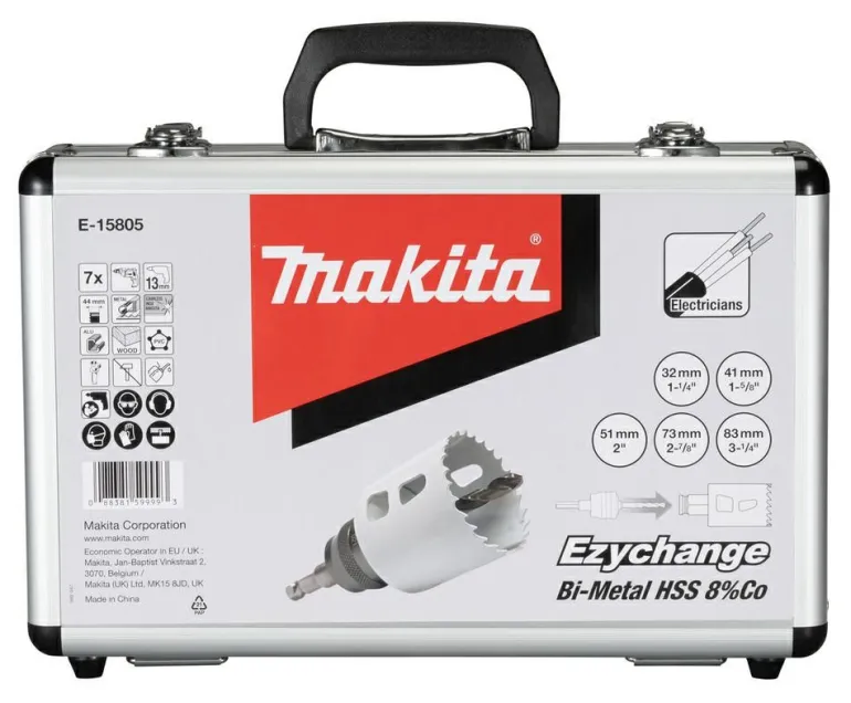 MAKITA ZESTAW OTWORNIC DLA ELEKTRYKÓW BIM "EZYCHANGE" 7szt. (32,41,51,73,83MM)+ADAPTER+