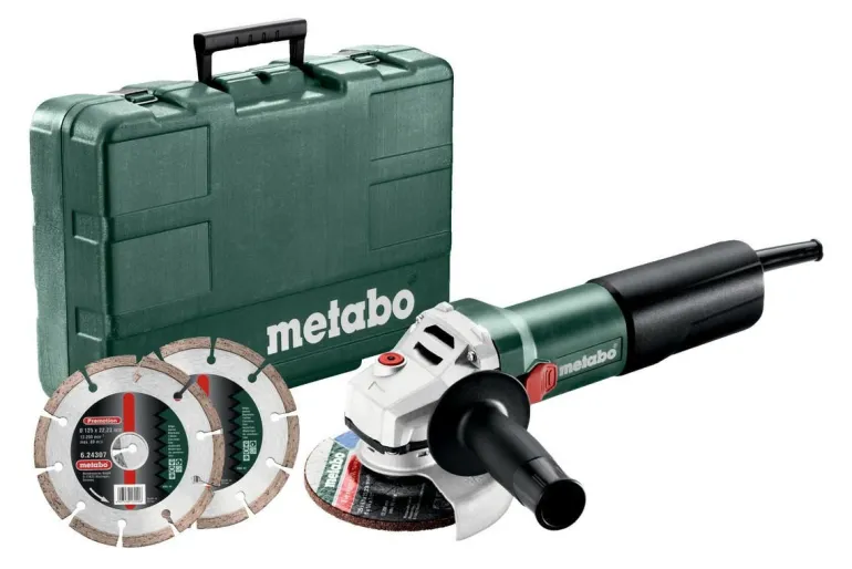 METABO.SZLIFIERKA KĄT.125 /WQ 1100-125 WALIZKA + 2 TARCZE DIAMENTOWE