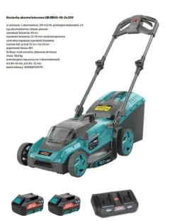 NAC KOSIARKA AKU.INDUKCYJNA 2x20V 2x6,0Ah 46cm