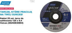 NORTON TARCZA DO SZLIFOWANIA VULCAN 125mm x 6,4mm A30P DO METALU /25szt.