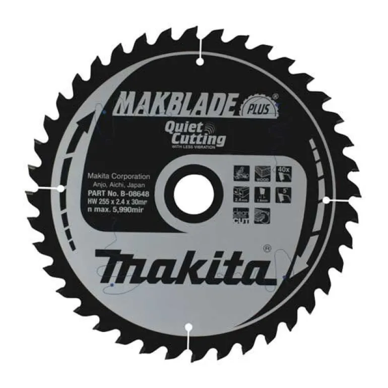 PIŁA TARCZOWA DO DREWNA 255x30mm 40-ZĘBÓW MAKBLADE