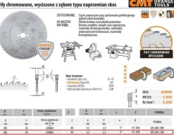 PIŁA UNIWERSALNA CHROMOWANA HM D=300 F=30 Z=96 K=3,2/2,2