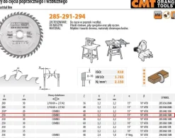PIŁA UNIWERSALNA, DO CIĘCIA WZDŁUŻNEGO I POPRZECZNEGO HM D=250 F=30 Z=40N K=3,2/2,2